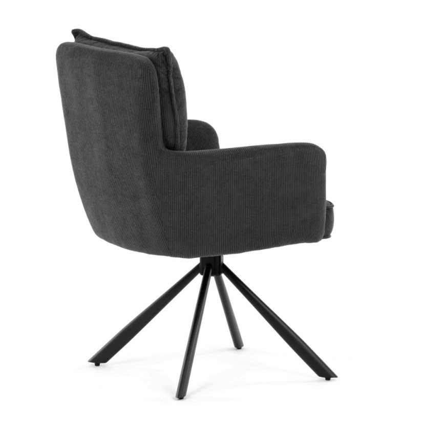 Jídelní židle, šedá, manšestrová látka, HC-X1128 GREY2