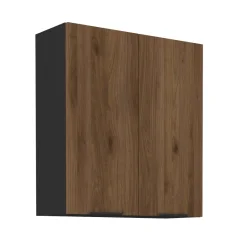 Horní skříňka MENZO 80 G-90 2F, ořech okapi/černá (80 x 90) cm