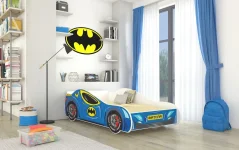 Postel s matracem BATCAR 140x70 modrá (74 x 48) cm – matrace v ceně – lůžko je připravené hned po montáži