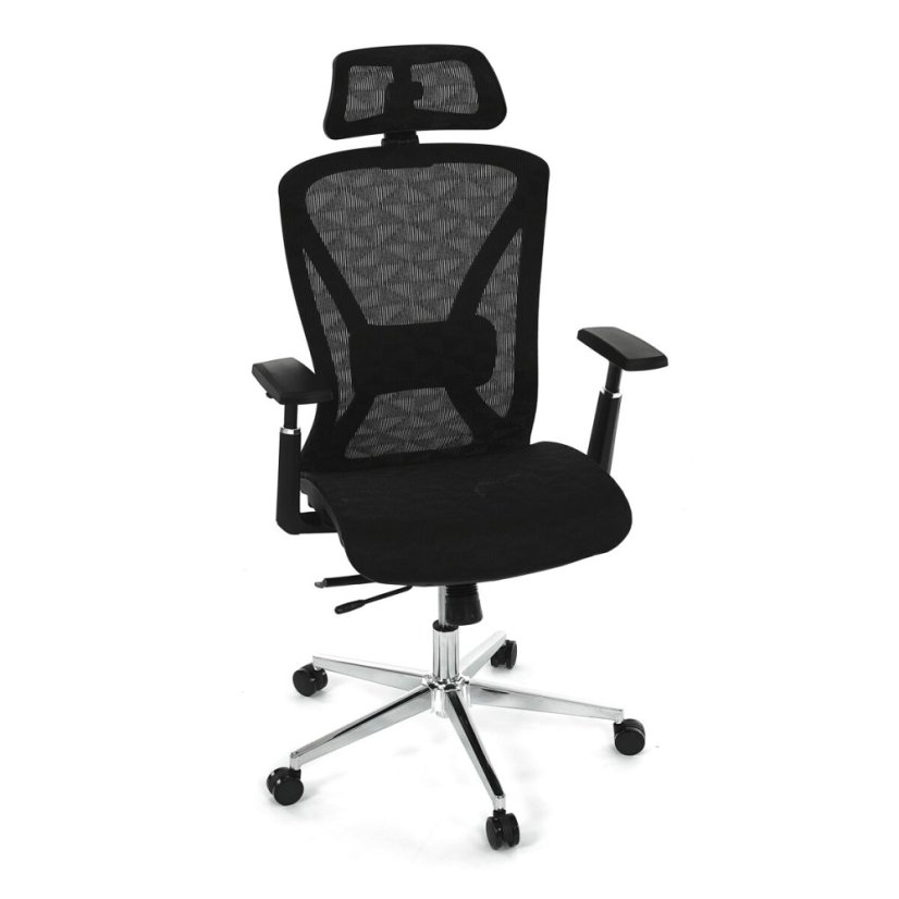 Kancelářská židle, synchronní mechanismus, černá síťovina, KA-S258 BK