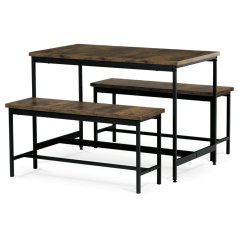 Jídelní set 1+2, rozměr stolu 110x60x75, rozměr lavice 98x30x47, MDF, barva staré dřevo