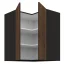 Horní rohová skříňka, ořech okapi/černá, MENZO 60x60 GN-72 2F