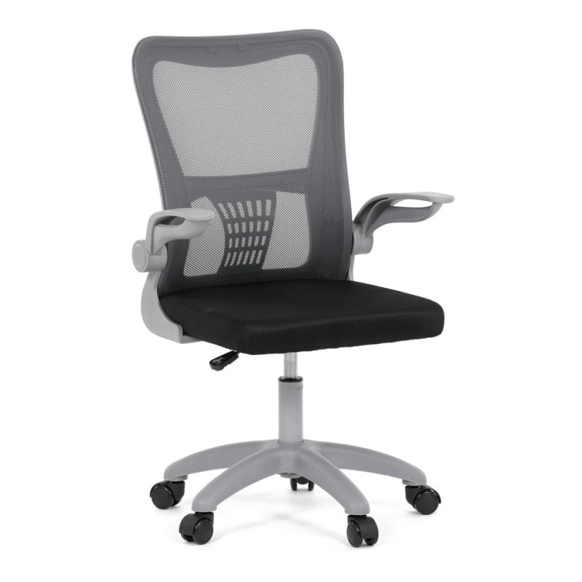 Dětská židle, výškově nastavitelná, šedá síťovina, KA-K2008 GREY