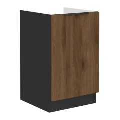 Dřezová skříňka MENZO 50 ZL 1F BB, ořech okapi/černá (50 x 82) cm