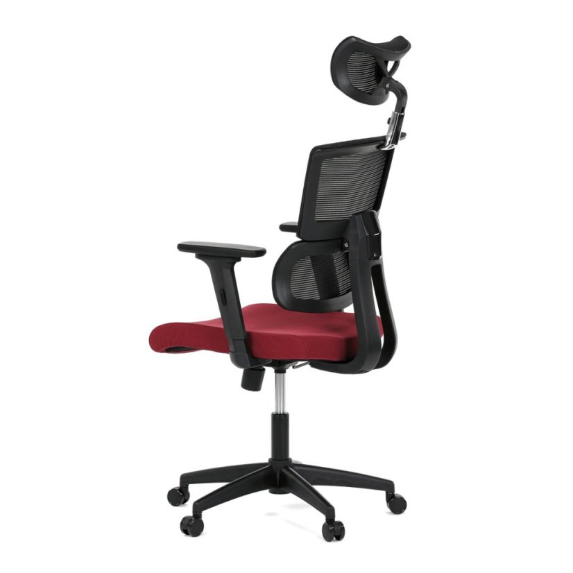Kancelářská židle, houpací mechanismus, červená síťovina, KA-B1025 BOR