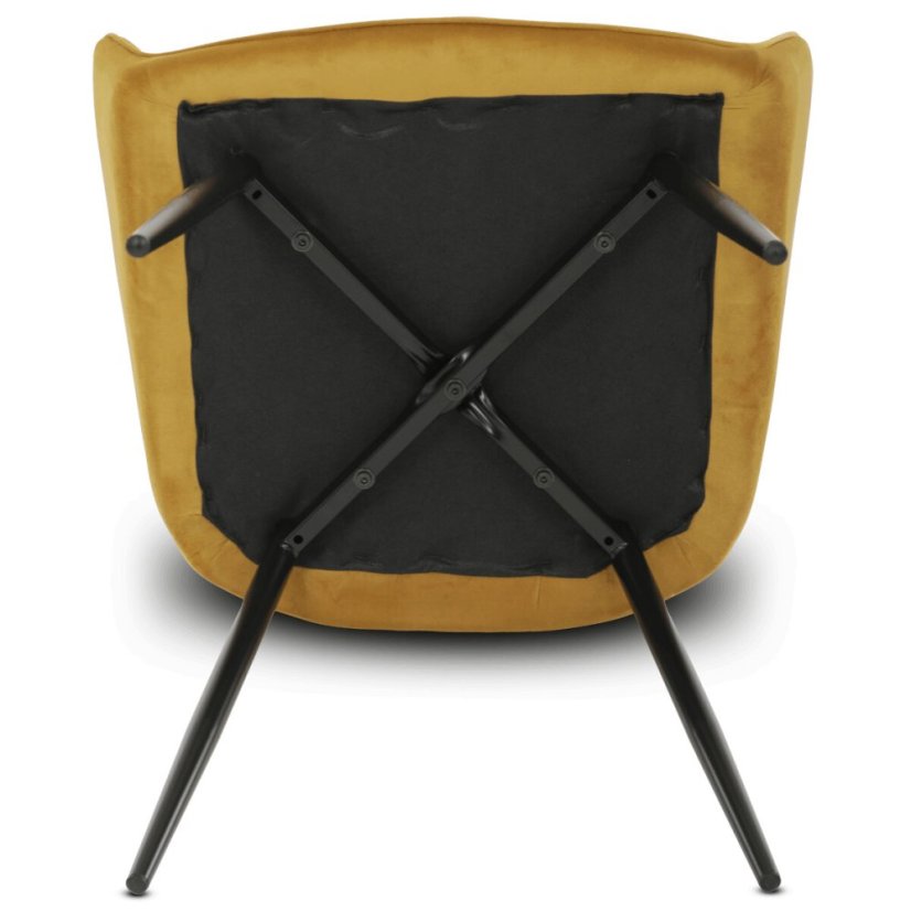 Jídelní židle, žlutá, sametová látka, DCH-215 YEL4