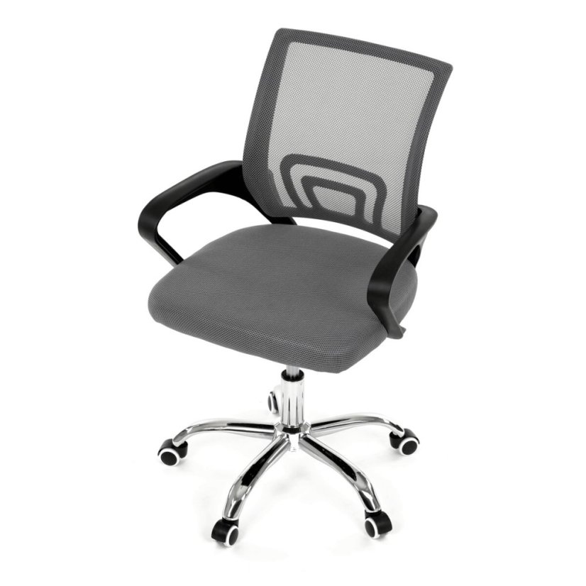 Dětská židle, výškově nastavitelná, šedá síťovina, KA-L103 GREY
