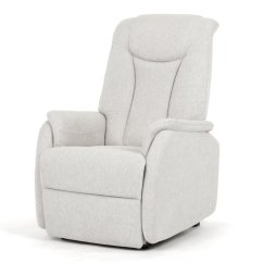 Polohovací křeslo, elektrické kabelové ovládání, béžová, látka, TV-L8963 CRM2