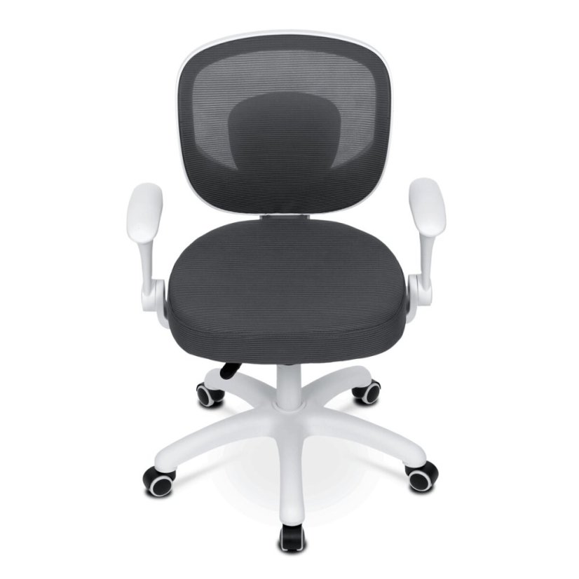 Dětská židle, výškově nastavitelná, šedá síťovina, KA-K1062 GREY