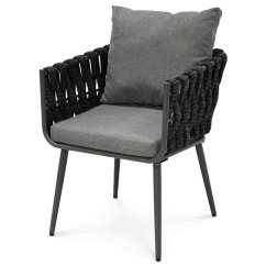 Zahradní židle AZC-1105 GREY, kov, látka, šedá (61 x 60) cm