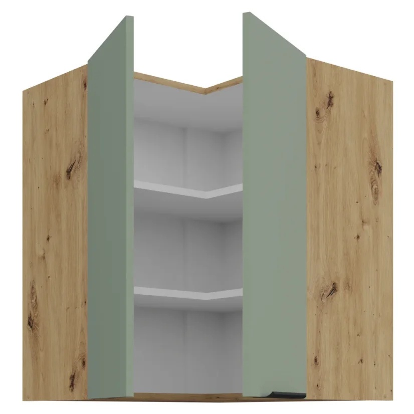 Horní rohová skříňka, aquamarine/dub artisan, ARSANY 60x60 GN-72 2F