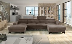 Rozkládací rohová sedačka APOLENA U 330x177cm - rozklad a úložný prostor