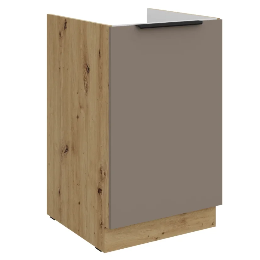 Dřezová skříňka FRISBO 50 ZL 1F BB, sandgrau/dub artisan (50 x 82) cm