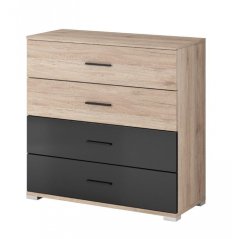 Komoda RITA 90 4S san remo sand / černý lesk DOPRODEJ