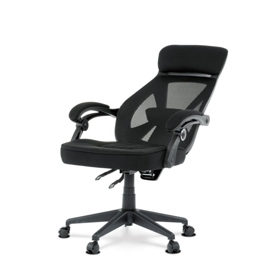 Kancelářská židle, potah černá látka a černá síťovina MESH, PC mech. s aretací