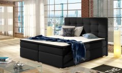 Kontinentální postel Boxspring INNA černá ekokůže – výška sedu 50 cm