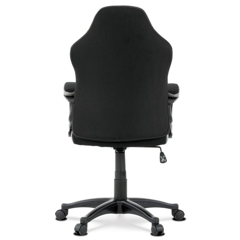 Kancelářská a herní židle, potah růžová, šedá a černá látka, houpací mechanismus