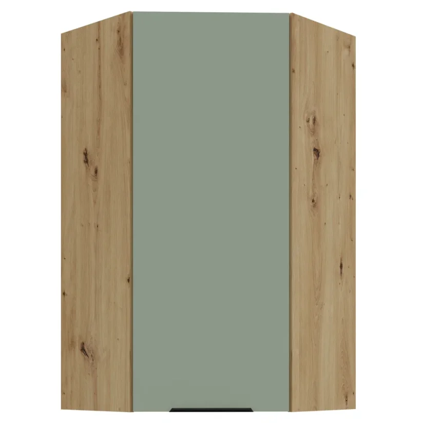 Horní rohová skříňka, aquamarine/dub artisan, ARSANY 60x60 GN-108 1F