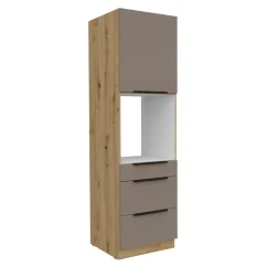 Vysoká skříňka na vestavnou troubu, sandgrau/dub artisan, FRISBO 60 DPS-210 3S1F