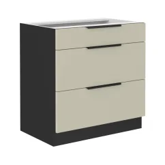 Spodní skříňka, kašmír/černá, ARAKA 80 D 3S BB