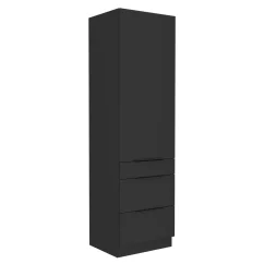 Vysoká skříňka, černá, SIBER 60 DKS-210 3S1F