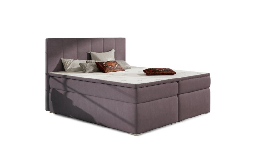 Kontinentální postel Boxspring MARIO fialová - Vyberte rozměry: 160  x 200 cm