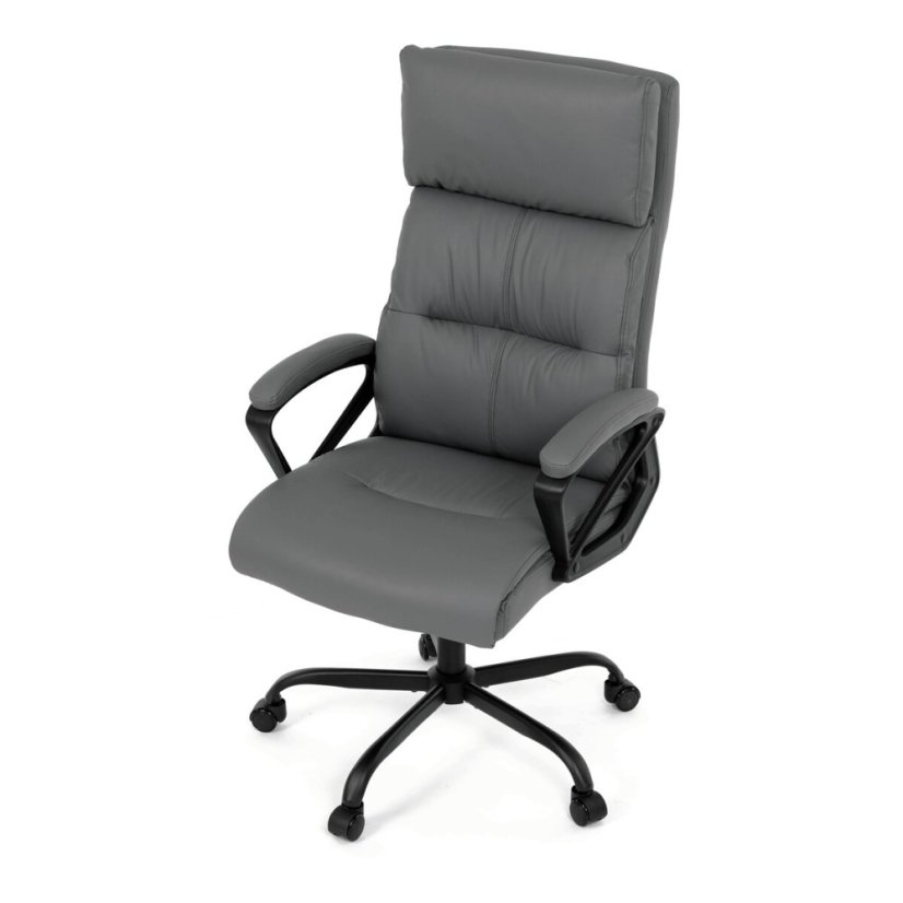Kancelářské křeslo, houpací mechanismus, šedá ekokůže, KA-Y346 GREY