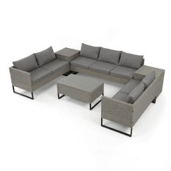 Zahradní sestava AZS-A1915 GREY, polyratan, šedá (328 x 202) cm
