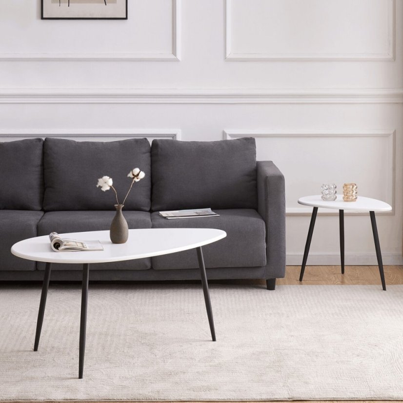 Odkládací stolek 100x60x50cm, mdf, bílá, AF-3012 WT - materiál: dřevo
