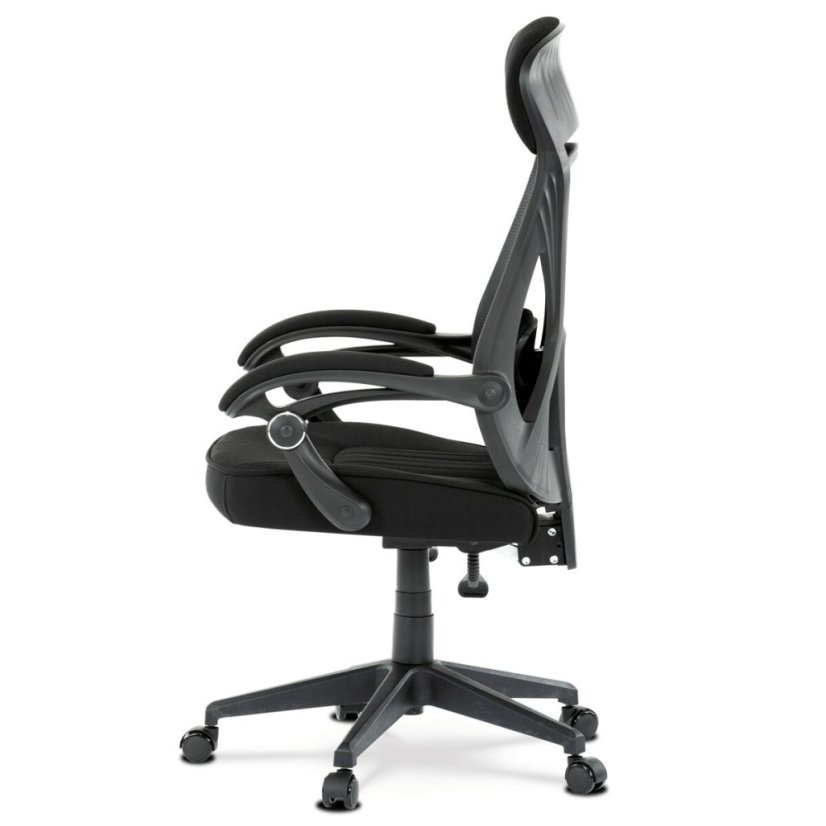 Kancelářská židle, potah černá látka a černá síťovina MESH, PC mech. s aretací