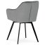 Jídelní židle, potah šedá sametová látka, kovové nohy, černý matný lak