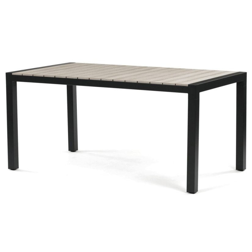 Zahradní stůl 160x90cm, hliník, polywood, černá, AZT-S1514 BK