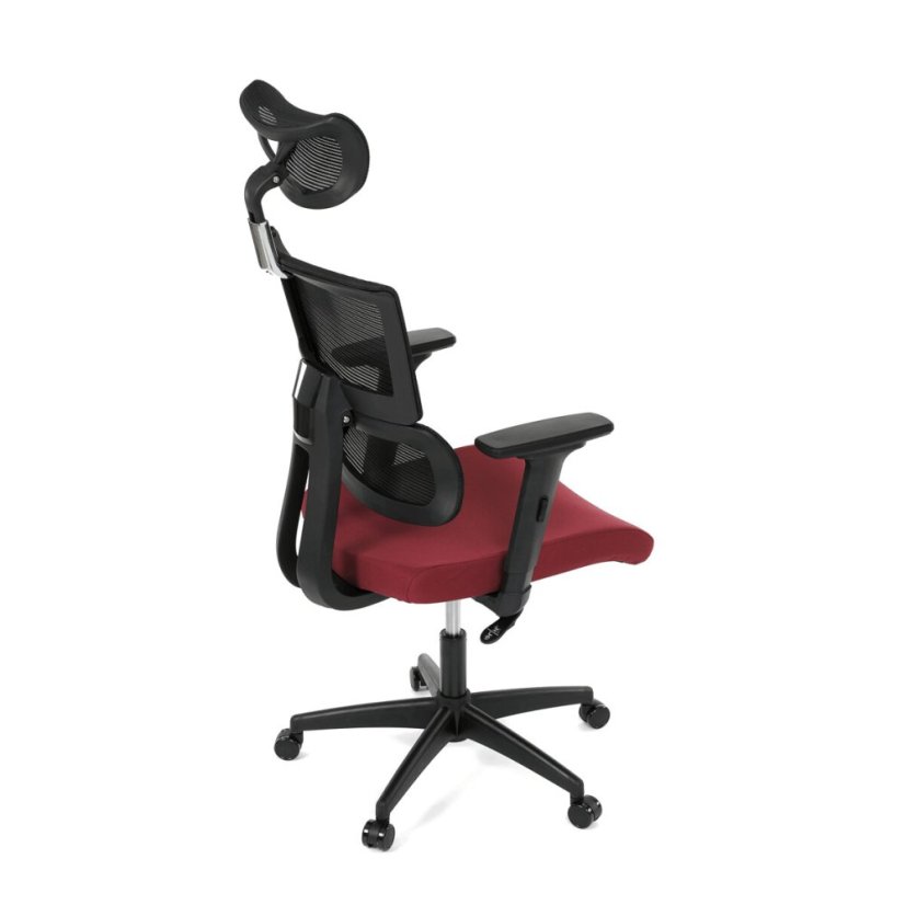 Kancelářská židle, houpací mechanismus, červená síťovina, KA-B1025 BOR