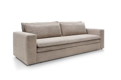 Rozkládací pohovka ATILA béžová (244 x 95) cm – rozklad a úložný prostor