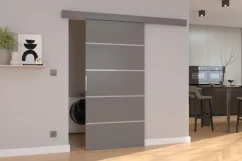 Posuvné nástěnné dveře BIELLA 106 šedá (106 x 205) cm – záruka 4 roky