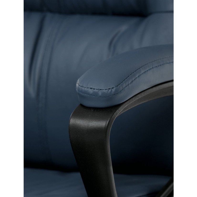 Kancelářské křeslo, houpací mechanismus, modrá ekokůže, KA-Y346 BLUE