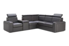 Rozkládací rohová sedačka BALAGA L s barem 298x253 - výběr barev kůže