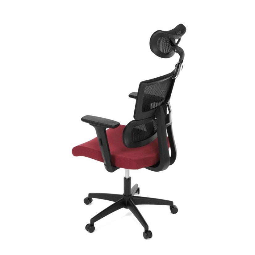 Kancelářská židle, houpací mechanismus, červená síťovina, KA-B1025 BOR