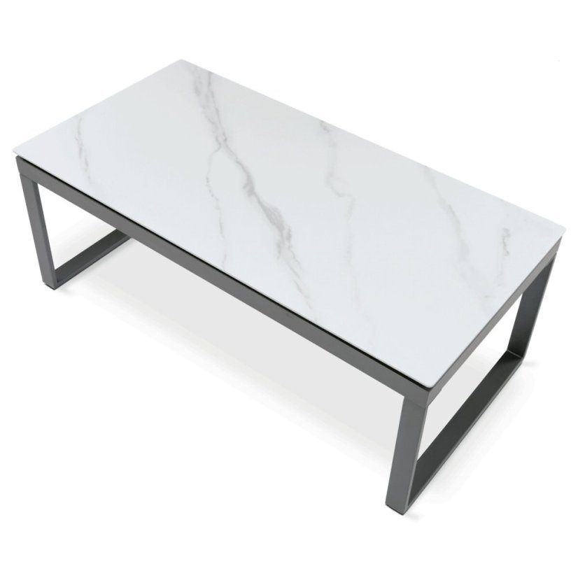 Konferenční stolek 121x61x45cm, slinutá keramika, mramor, AHG-284 WT