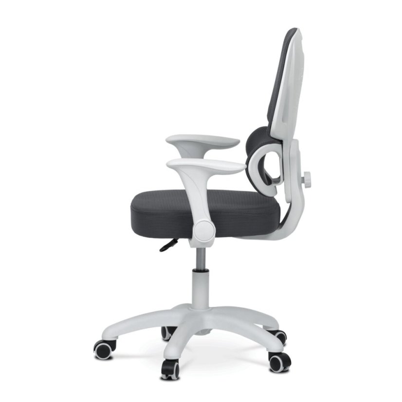 Dětská židle, výškově nastavitelná, šedá síťovina, KA-K1063 GREY