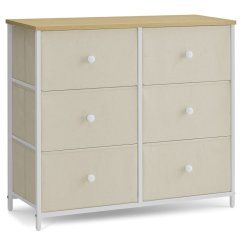 Komoda 80x30x71cm, kov, béžová, AUK-E1033 WT