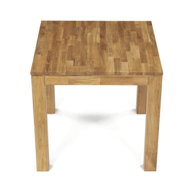 Jídelní stůl 80x80x75 cm, masiv dub bílý, povrchová úprava olejem, nohy 8x8 cm