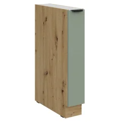 Spodní skříňka s výsuvným košem ARSANY 15 D CARGO BB, aquamarine/dub artisan (15 x 82) cm