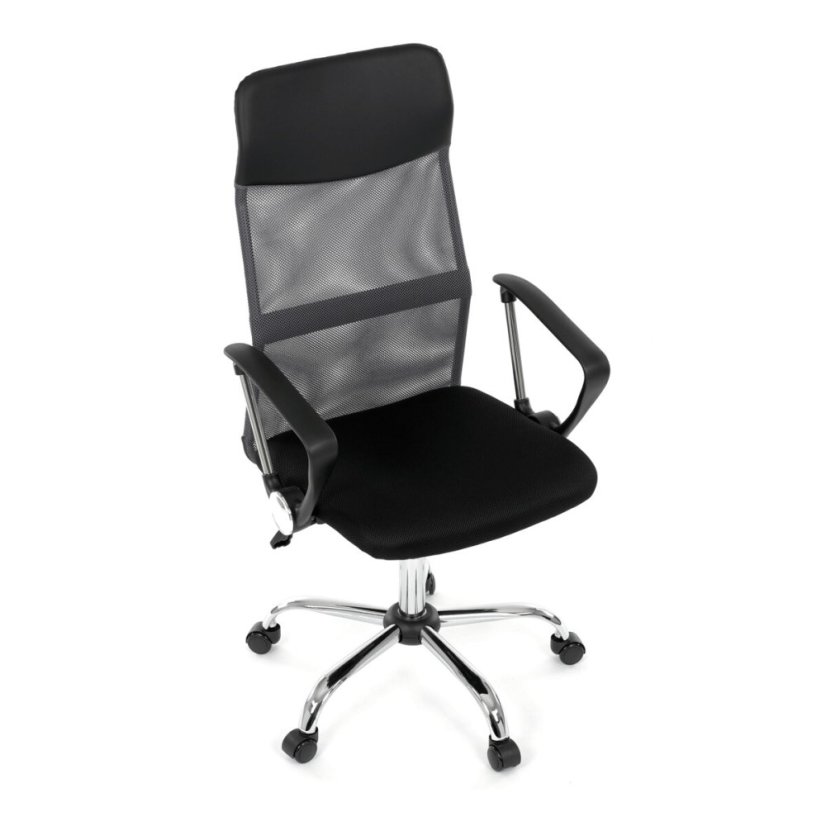 Kancelářská židle, houpací mechanismus, šedá síťovina, KA-E305 GREY