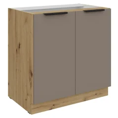 Spodní skříňka FRISBO 80 D 2F BB, sandgrau/dub artisan (80 x 82) cm