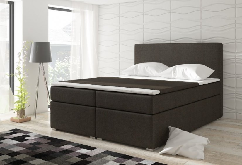 Kontinentální postel Boxspring DIANA tmavě hnědá - Vyberte rozměry: 160  x 200 cm