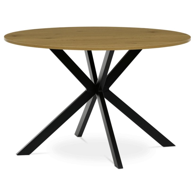 Kulatý jídelní stůl 120x120cm, mdf, divoký dub, HT-F4120 OAK