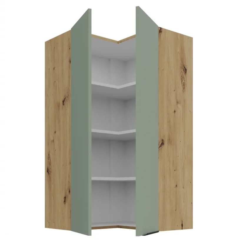 Horní rohová skříňka ARSANY 60x60 GN-108 2F, aquamarine/dub artisan