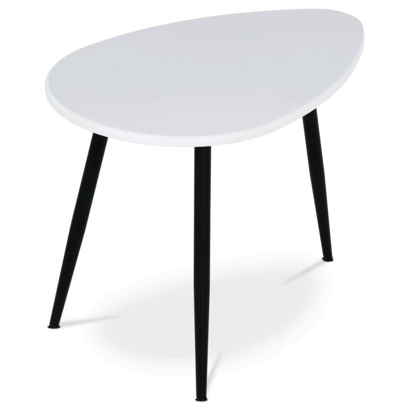 Odkládací stolek 60x40x45cm, mdf, bílá, AF-3011 WT - Dekor: Matný