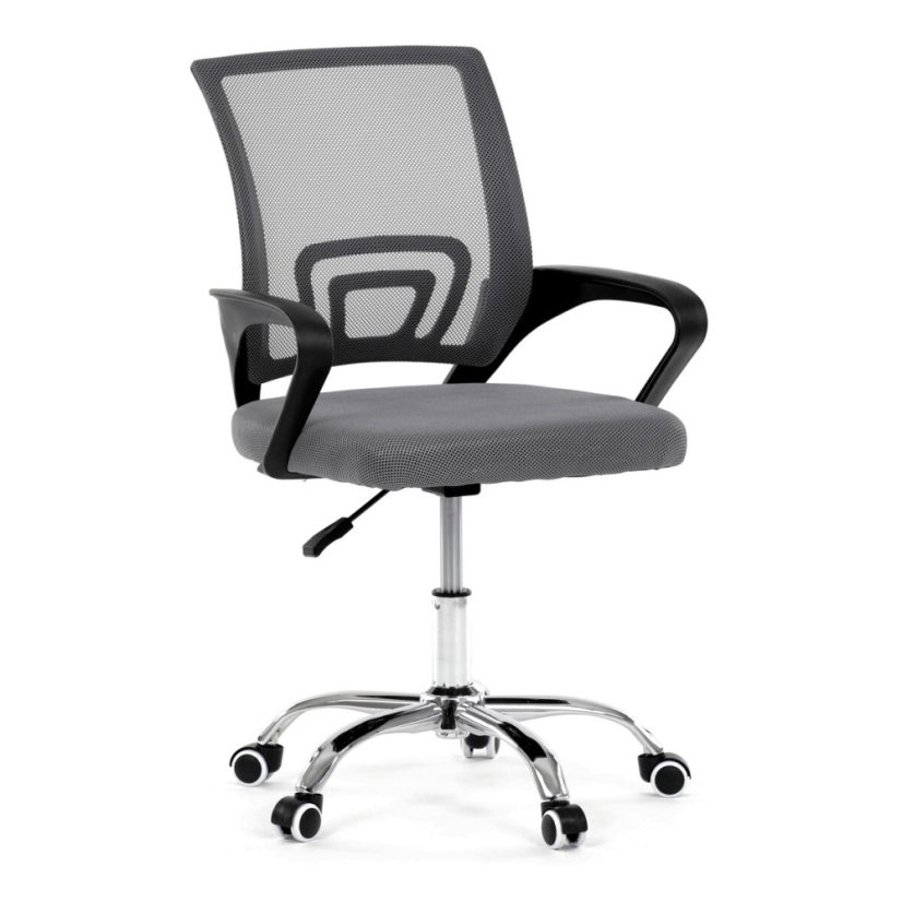 Dětská židle, výškově nastavitelná, šedá síťovina, KA-L103 GREY